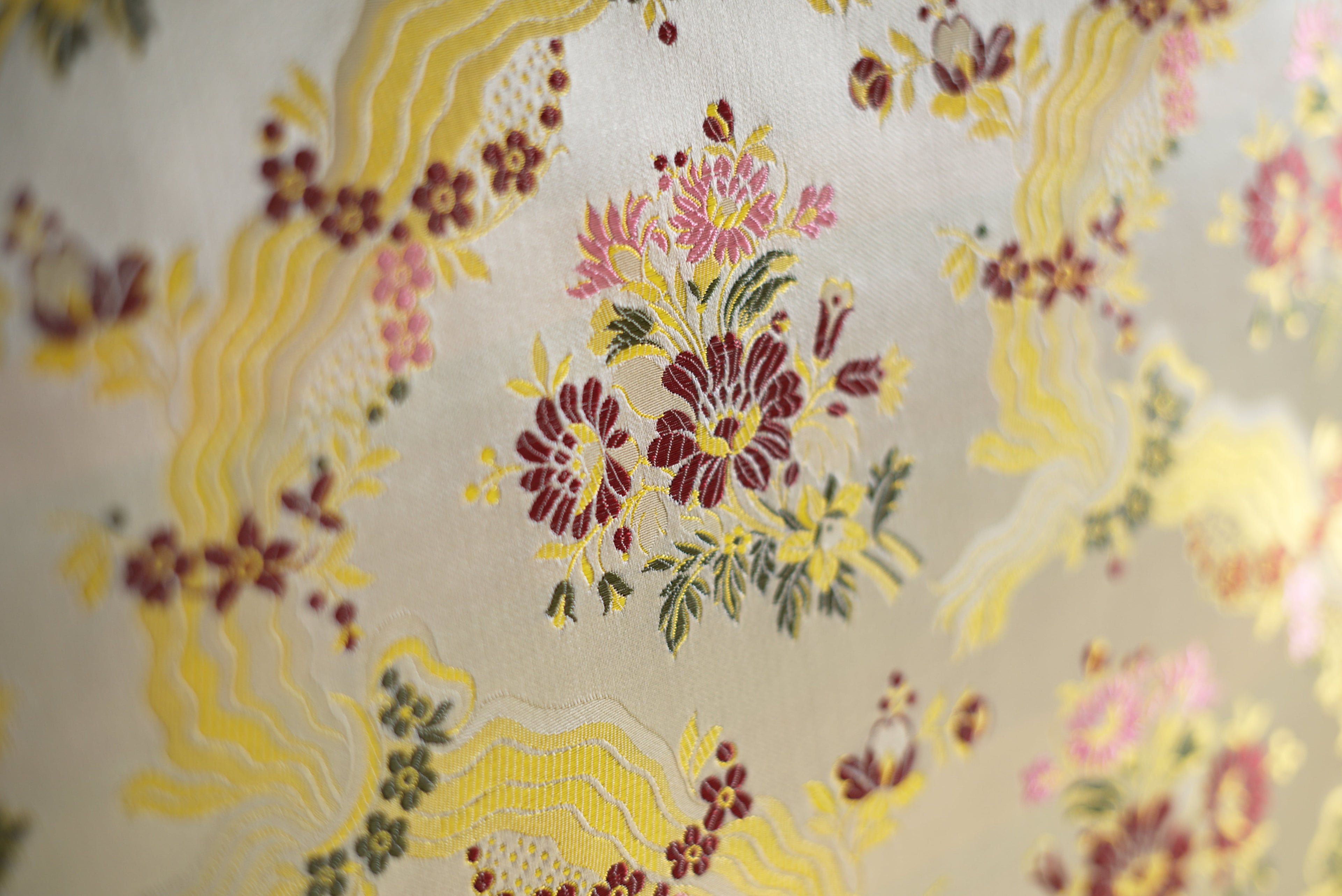 Broccato Misto Seta Ramage fondo avorio