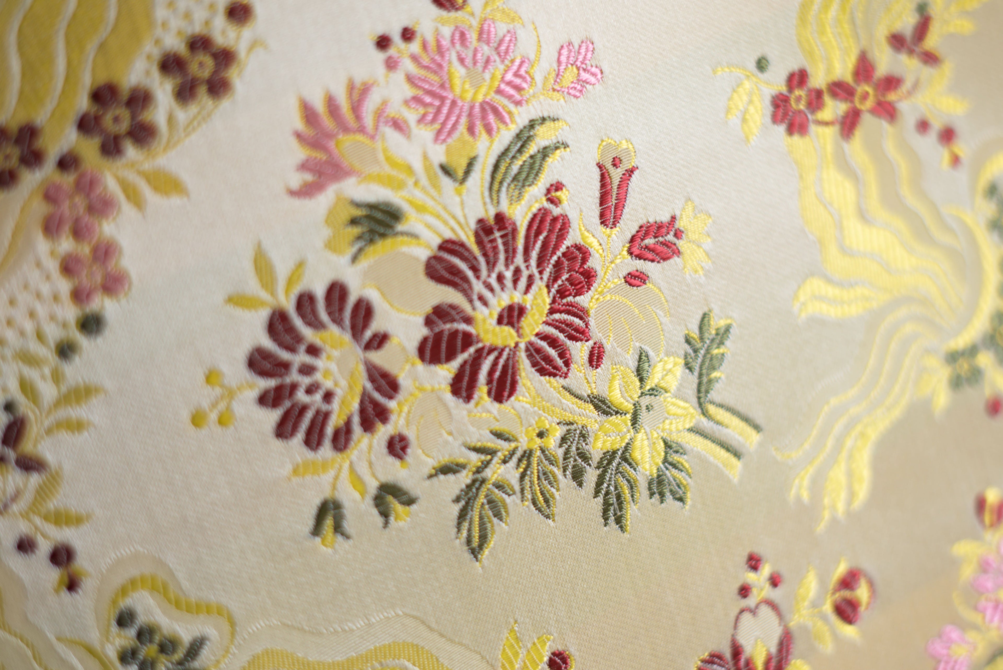 Broccato Misto Seta Ramage fondo avorio