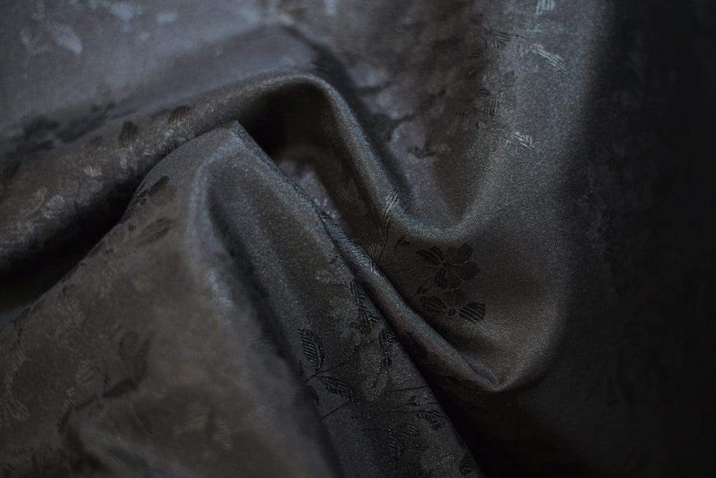 Misto seta Floreale nero  H 140 CM - 10 cm