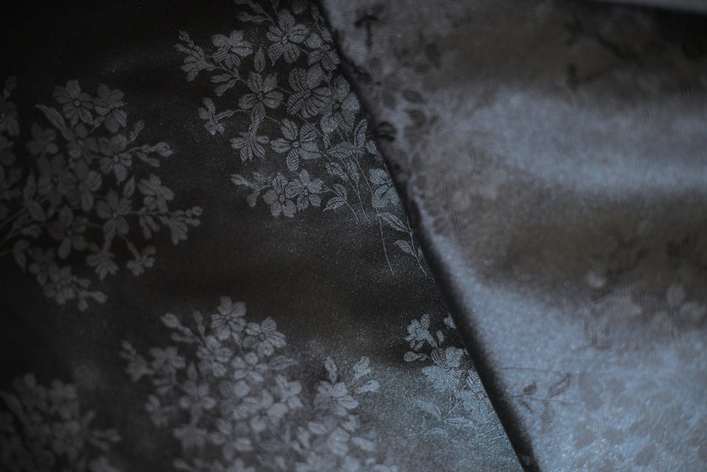 Misto seta Floreale nero  H 140 CM - 10 cm