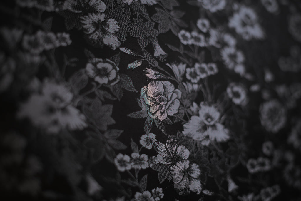 Setificato Floreale nero e grigio  H 140 CM - 10 cm