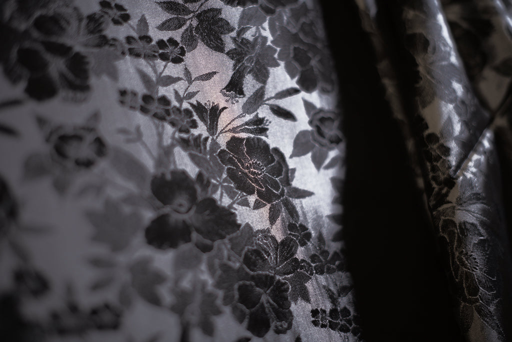 Setificato Floreale nero e grigio  H 140 CM - 10 cm