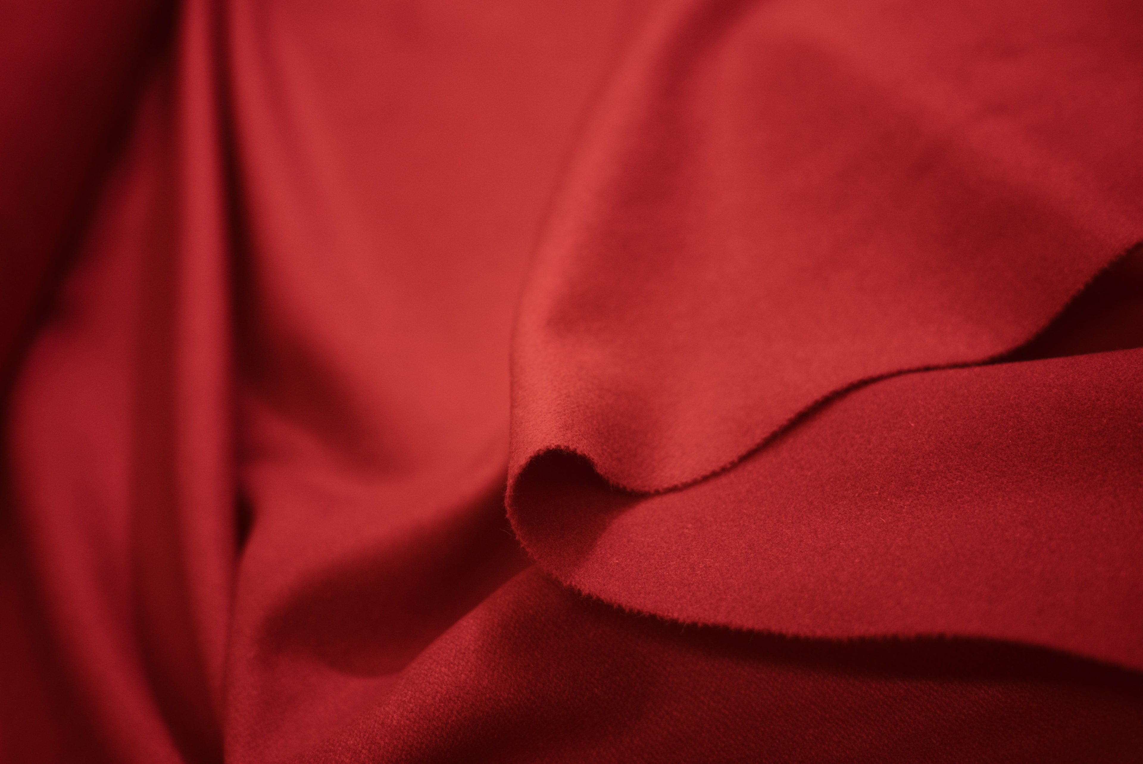 Panno 100% Lana  ROSSO CORALLO  H 140 CM - 10 cm