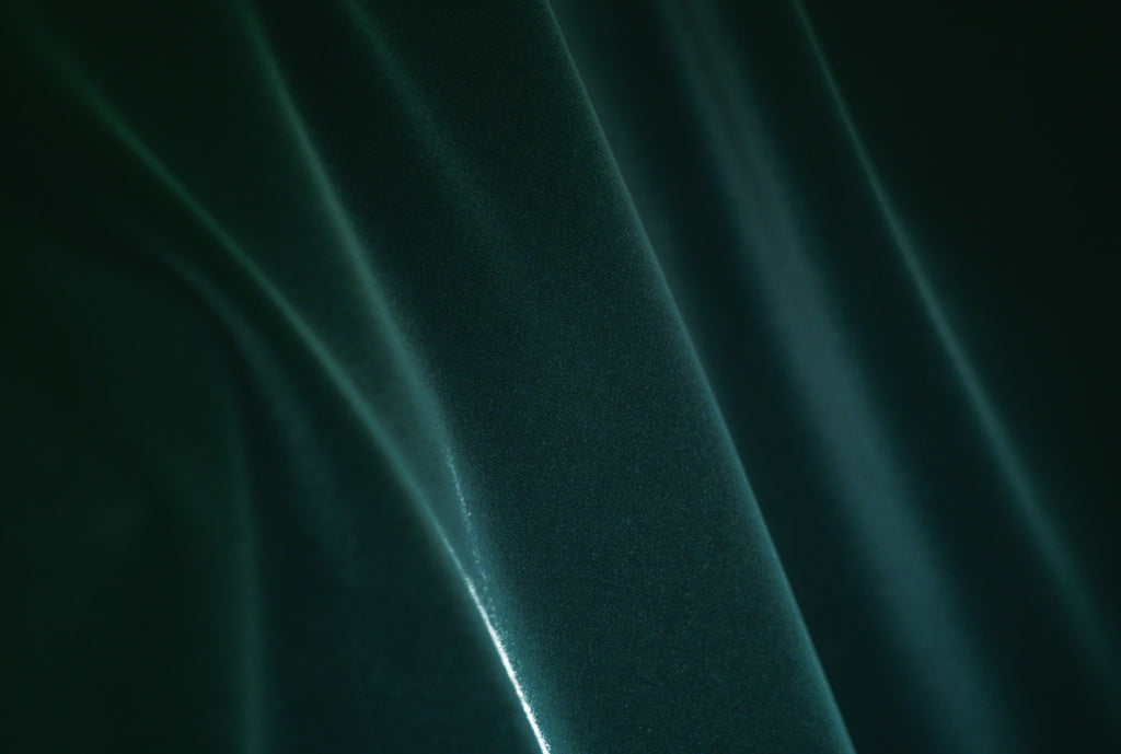 Velluto di cotone  Verde bottiglia  qualità suprema  H 140 CM - 10 cm