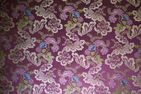 Broccato Ramage fondo viola ametista